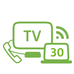 Интернет 30 Мбит/с + Кабельное ТВ + Домашний телефон